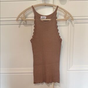 Tan Ribbed Tank Top